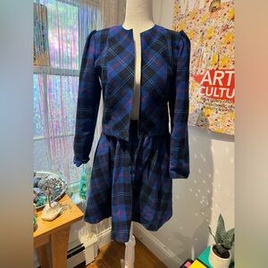 Vintage Plaid Blazer & Skirt SET